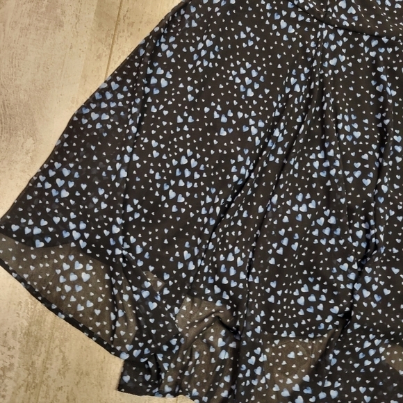 Torrid Black and Blue Heart Print Flounce Skirt Dress Size 20. - Picture 7 of 11